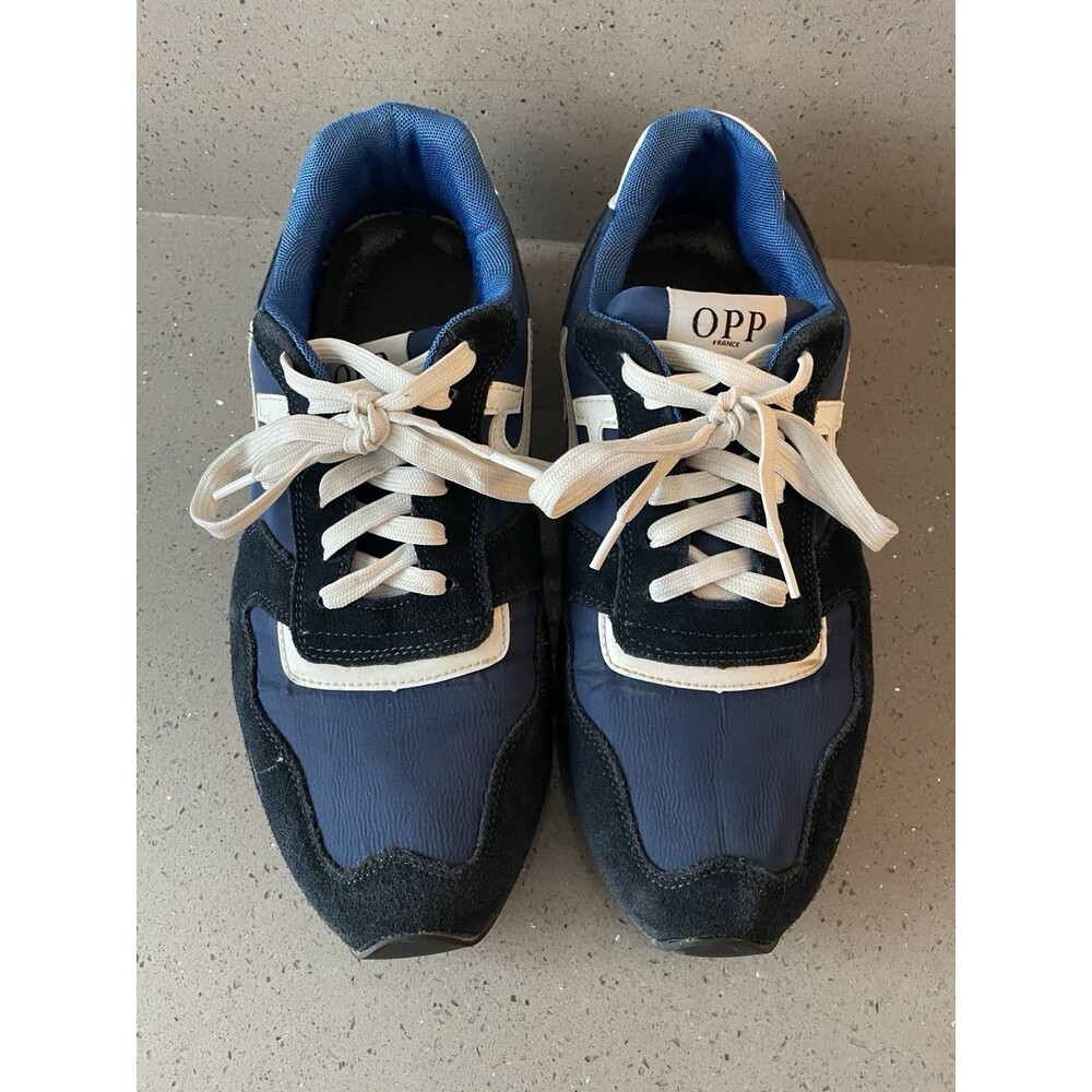 OPP 0S173168 French Navy Blue Orange Sneakers Men Size 10.5